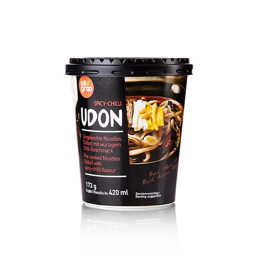 Instant Udon Cup Nudeln, Spicy Chili (scharf), Südkorea, Allgroo, 173 g | Asia & Ethno Food | thungourmet