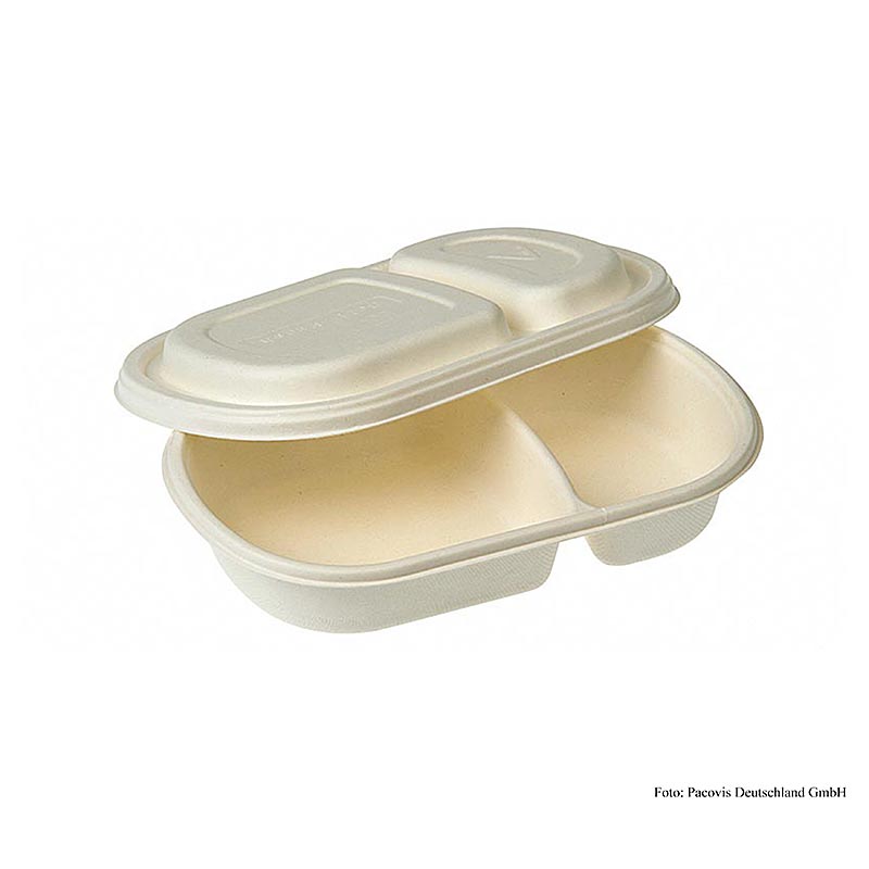 Einweg Naturesse Take Away Menü Schale 2tlg, mit Deckel, 240x154x40mm, 200 St