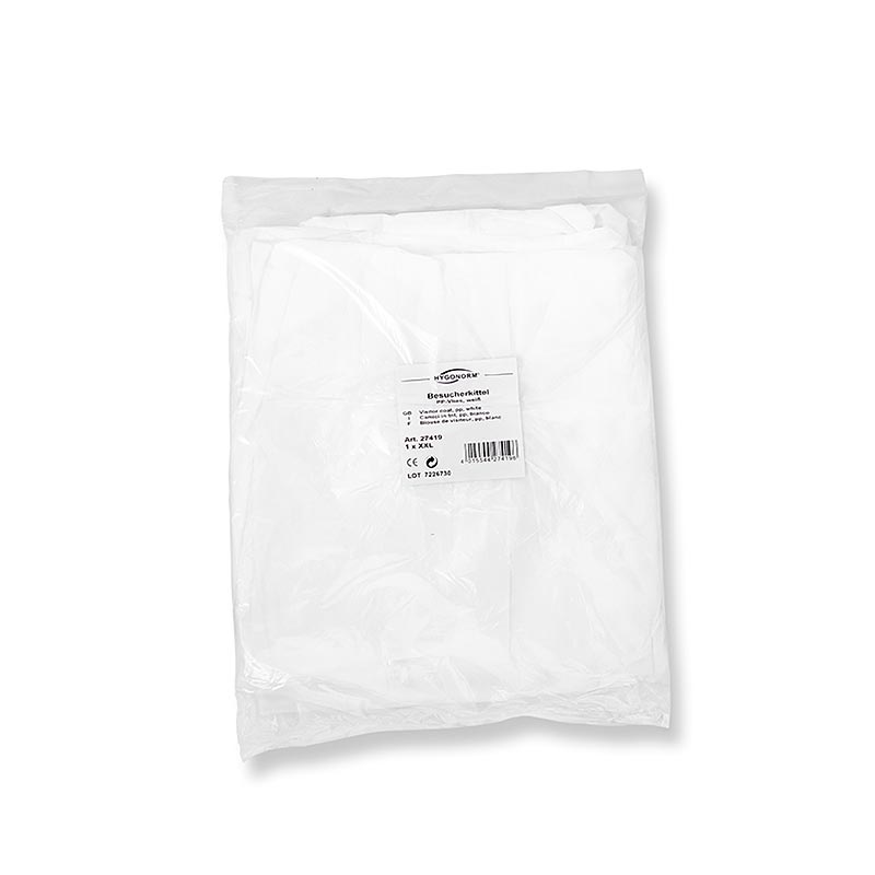 Franz Mensch - Blouse jetable en non-tissé PP, boutons-pression, XXL, 1 pièce