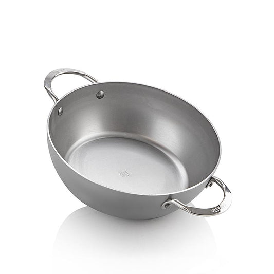 deBUYER Mineral B Element Pentola da cucina / Padella, 24 cm, 2 manici (5654.24), 1 pz.