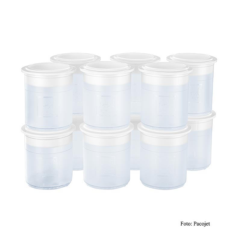 PACOJET Cupule de pacossage, en plastique, avec couvercle, set de 12 pièces