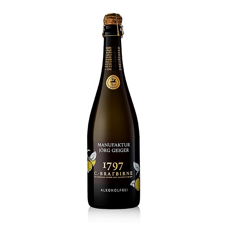 Jörg Geiger Vin mousseux de poire C- Bratbirne, sans alcool, 750 ml