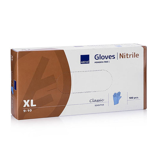 Guanti monouso in nitrile, blu, XL, non svergolati, 100 pz.