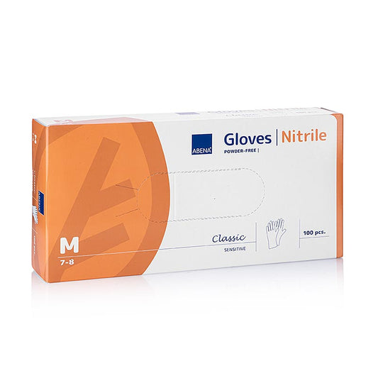 Guanti monouso in nitrile, bianco, M, non polverizzati, 100 pz.