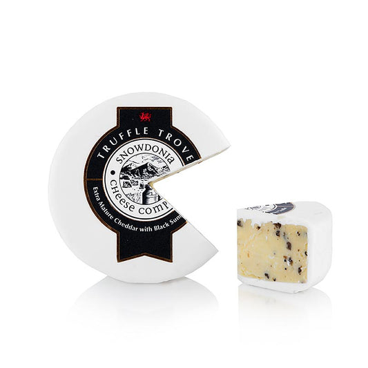 Wolfram Berge - Snowdonia - Truffle Trove, gereifter Cheddar Käse mit Trüffel, weißer Wachs, 150 g
