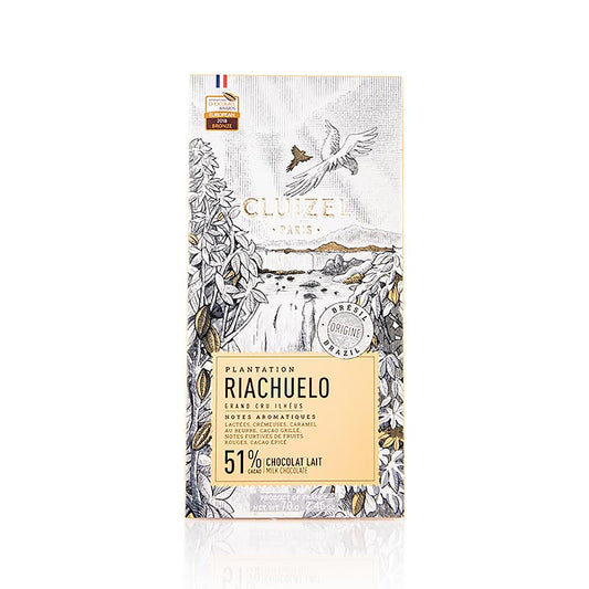 Tablette de chocolat de plantation Riachuelo, 51% lait, Michel Cluizel (12160), 70 g