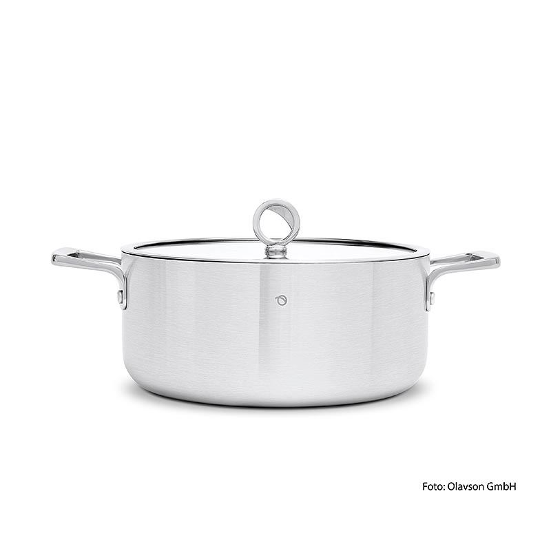 Olavson Casserole à noyau en cuivre, avec couvercle, 26cm, 5,8l, pour tous les feux, 1 pc