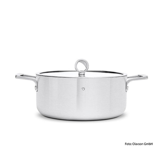 Olavson Casserole à noyau en cuivre, avec couvercle, 26cm, 5,8l, pour tous les feux, 1 pc