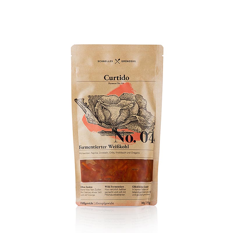 Schnelles Grünzeug - No. 4 Curtido (fermentierter Weißkohl mit Paprika & Chili), 330 g | Eingelegtes, Eingemachtes, Antipasti | thungourmet