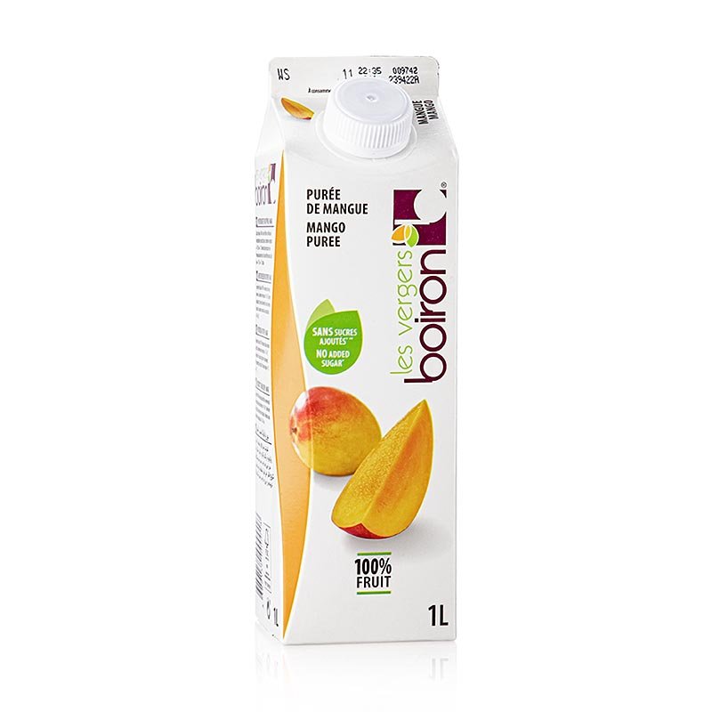 Boiron Purea di mango, pastorizzata, 100% frutta, 1 l | Prodotti a base di frutta, puree, verdure e germogli | thungourmet