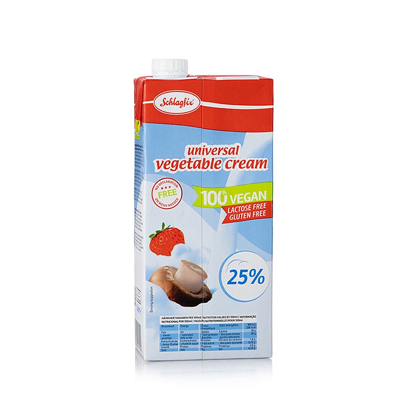 Crème fouettée universelle, 25 % Lipides, végétalien, Schlagfix, 1 l