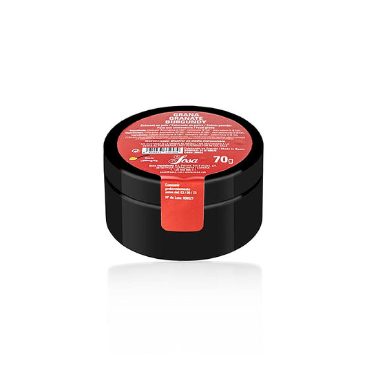 Colorant alimentaire Sosa rouge grenat/bordeaux en poudre, soluble dans l'eau (39433), 70 g