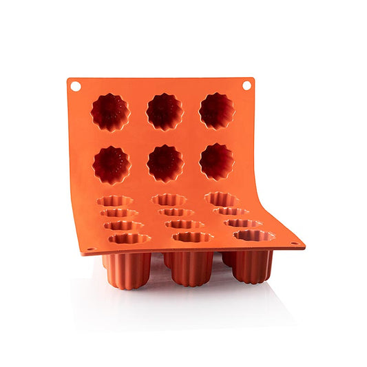 Tappetino in silicone - 18 bordelais/canele, Ø 35x35 mm, 17,5x30 cm, Pavoni, 1 pz.
