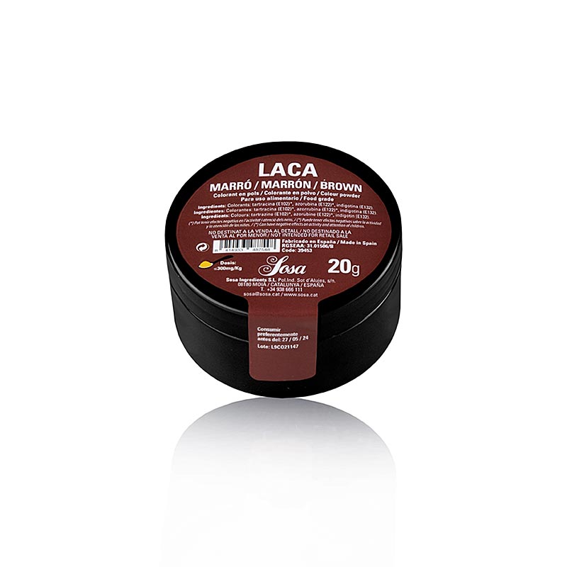 Sosa Lebensmittelfarbe Kastanienbraun, Puder, fettlöslich (39453), 20 g