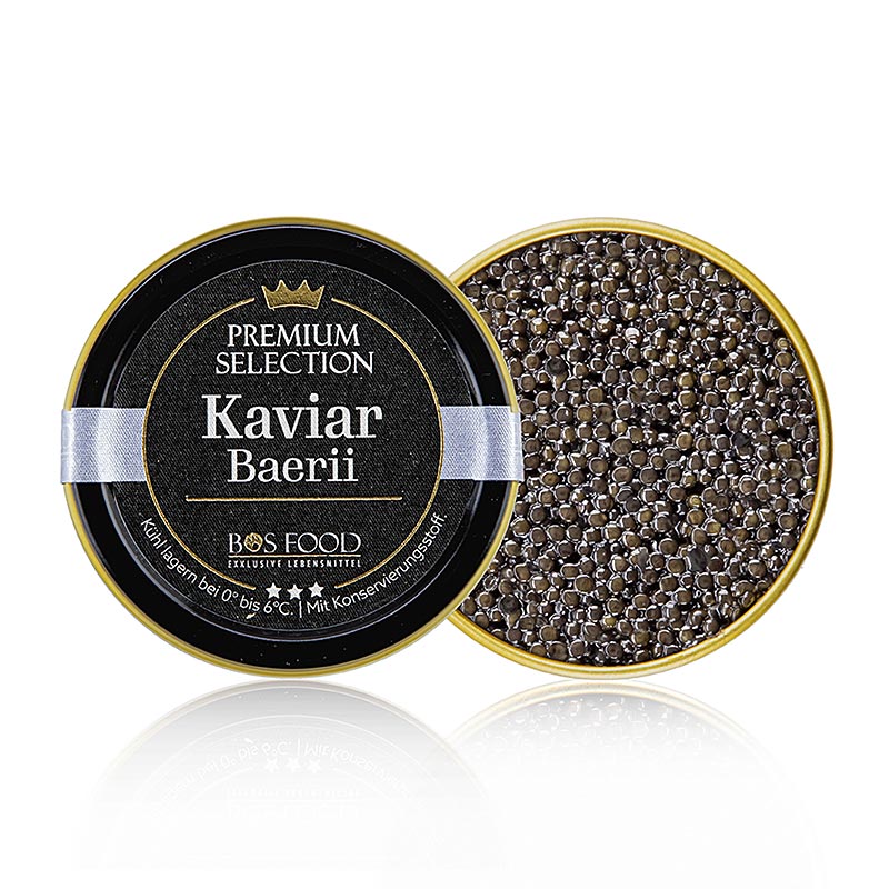 BOS FOOD Premium Selection Kaviar vom sibirischen Stör (Acipenser baerii), Aquakultur China, 10 g