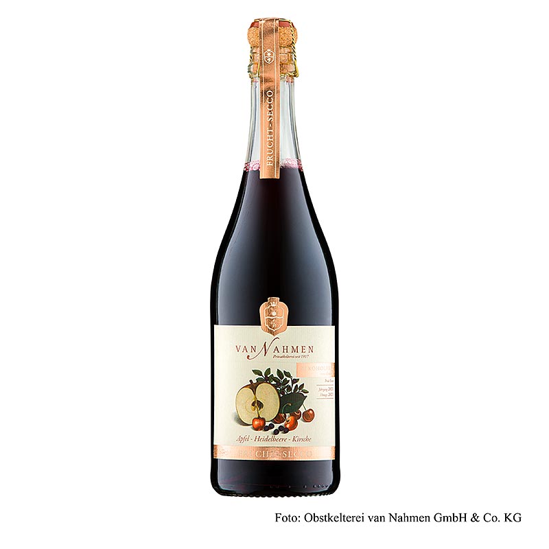 Van Nahmen Secco di frutta alla mela e al mirtillo, analcolico, 750 ml