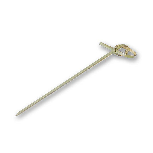 Pique en bambou, avec bout à noeud, vert, 10cm, 250 pcs