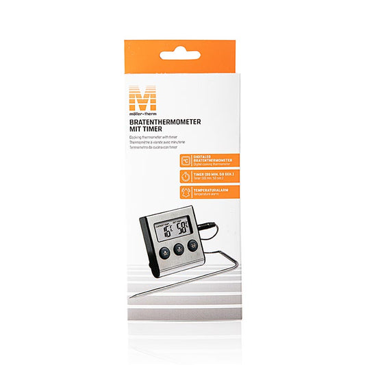 Thermomètre numérique (-26°C à +250°C, avec sonde à piquer) avec minuterie, 1 pc