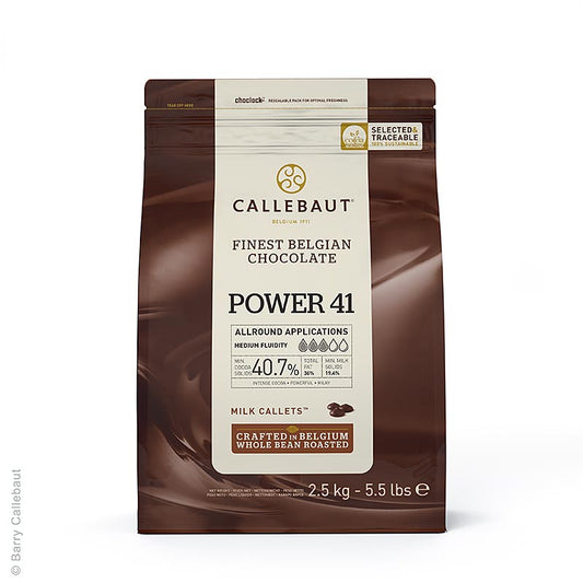 Power 41, Couverture de callets au chocolat au lait, Callebaut, 2,5 kg