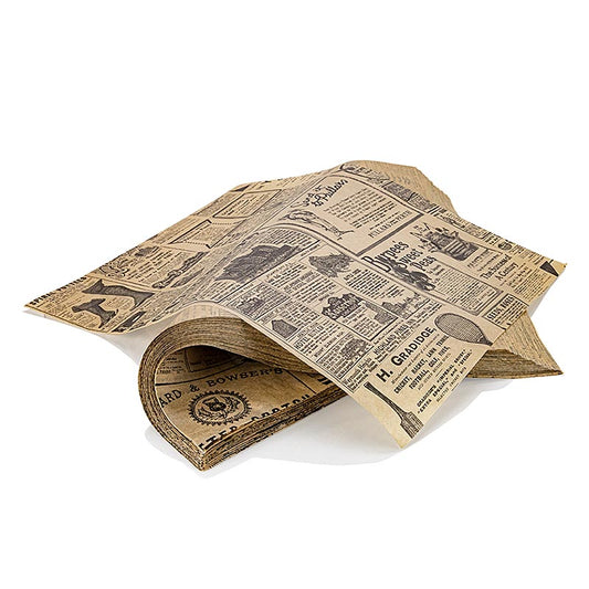 García de Pou - Snackpapier "Zeitungspapier", Kraft, 28x34cm, fettabweisend, 1.000 St