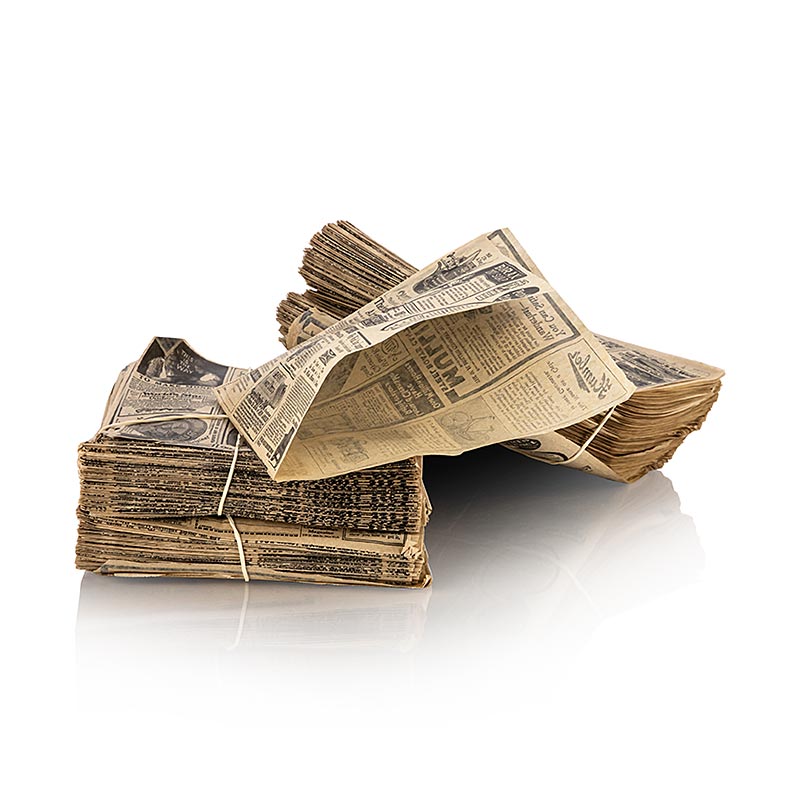 García de Pou - Sachet à snacks « papier journal », kraft, 17 x 18 cm, résistant à la graisse, 1 000 pièces