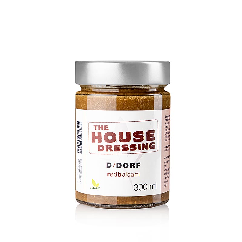 Housedressing D/DORF RedBalsam, ein luxuriöser Touch mit Balsamico, Rotwein und verschiedenen Ölsorten, ein echter Klassiker aus der Düsseldorfer Sterneküche