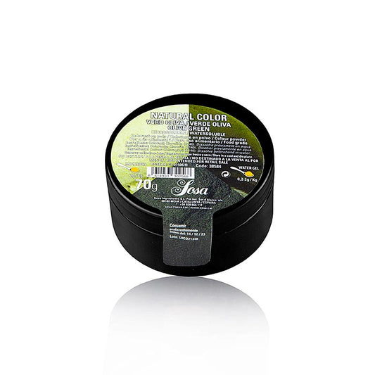 Sosa Colorante alimentare naturale verde oliva, in polvere, solubile in acqua (38584), 70 g