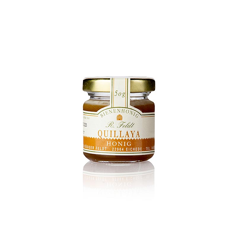 Quillaja-Honig, dunkelgelb, cremig aromatisch, nussig, Portionsglas, 50 g
