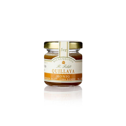 Quillaja-Honig, dunkelgelb, cremig aromatisch, nussig, Portionsglas, 50 g