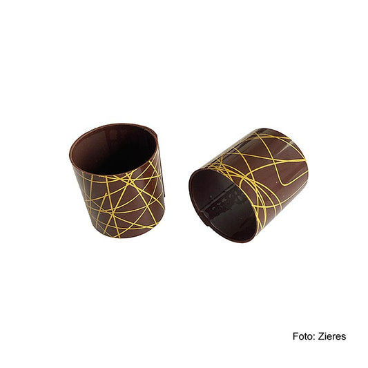 Cannelloni au chocolat (3,5cm-Ø 3,5cm) foncé avec lignes jaunes, 215 g, 35 pcs