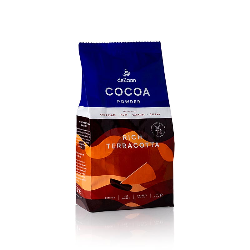 Cacao Rich Terracotta, leggermente sgrassato, 20-22% Grassi, deZaan, 1 kg
