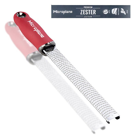 Premium Classic - Stick, grattugia per scorze, manico rosso melograno /soft-touch, 1 pz.