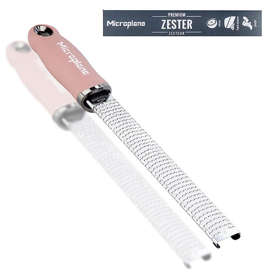Microplane - Premium Classic - Grattugia a bastoncino per scorze, manico color rosa antico / soft-touch, 1 pz.