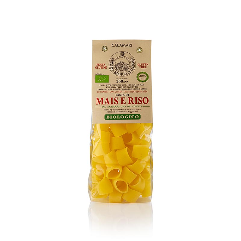 Pasta a forma di calamari di riso e mais (senza glutine), Morelli 1860, BIO, 250 g