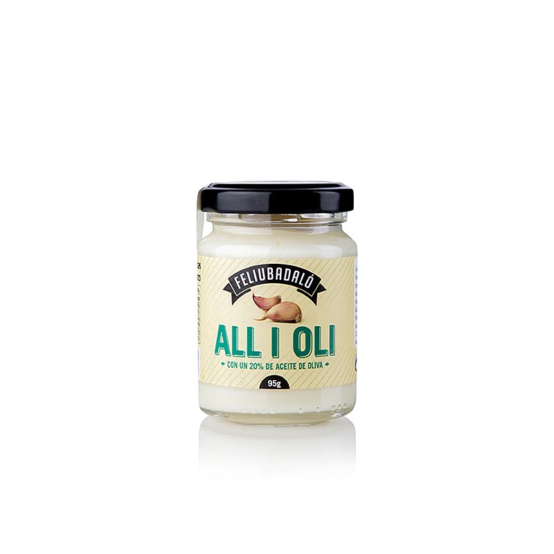 Allioli - Crème à l'ail avec 20 % Huile d'olive, claire, Feliubadalo, 95 g