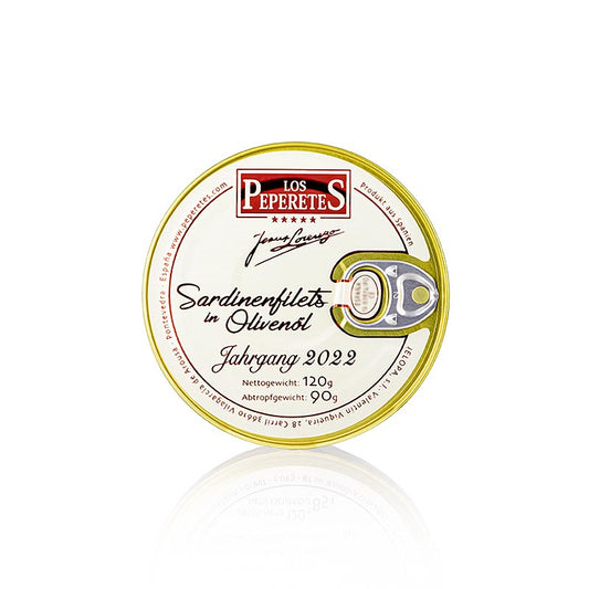 Filets de sardines de la récolte 2022, à Huile d'olive, Los Peperetes, 120 g