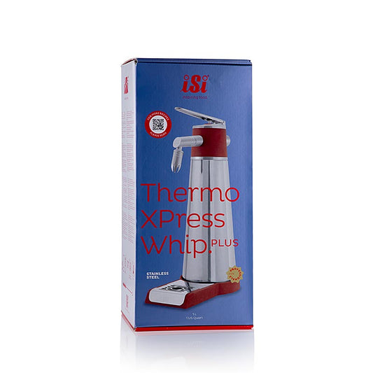 iSi - Espuma Thermo Sprayer Xpress Whip PLUS Standgerät, Edelstahl & Rot, 1 Liter, 1 S