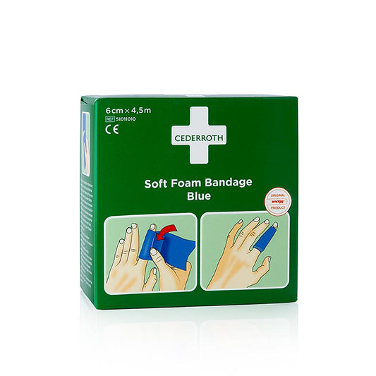 Cederroth - Benda in schiuma morbida, blu, 6 x 40 cm (51011010), 10 pezzi