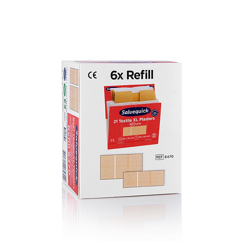 Cederroth - Pansements textiles Xtra grand format, recharge, 6 x 21 Pièces 6470), 1 unité
