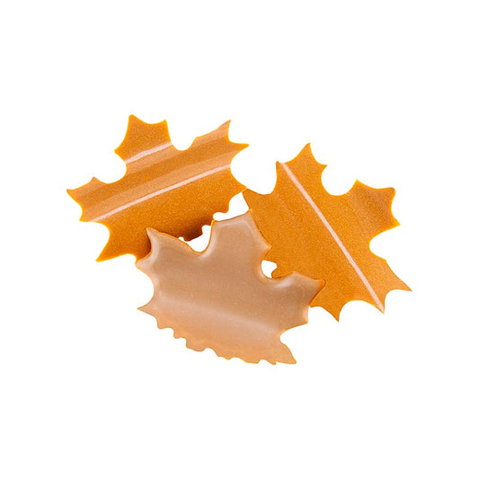 Décoration en chocolat « Maple leaf » (feuille d'érable), 48 x 53 mm, Dobla (77793), 170 g, 90 pièces