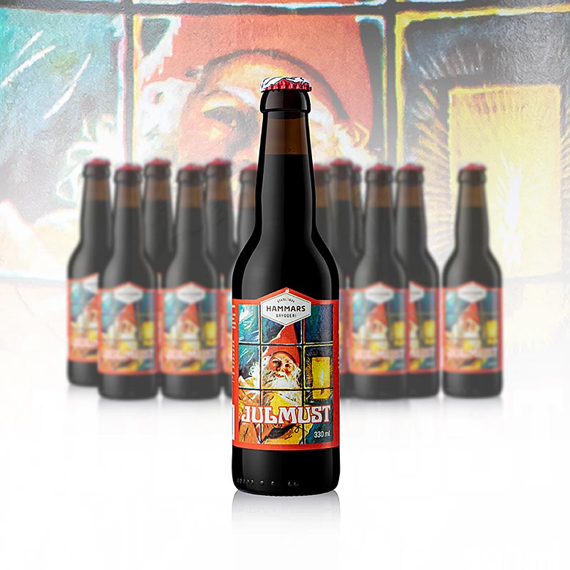 Hammars Julmust - Erfrischungsgetränk mit Malzgeschmack, Schweden, 4,62 l, 14 x 330ml