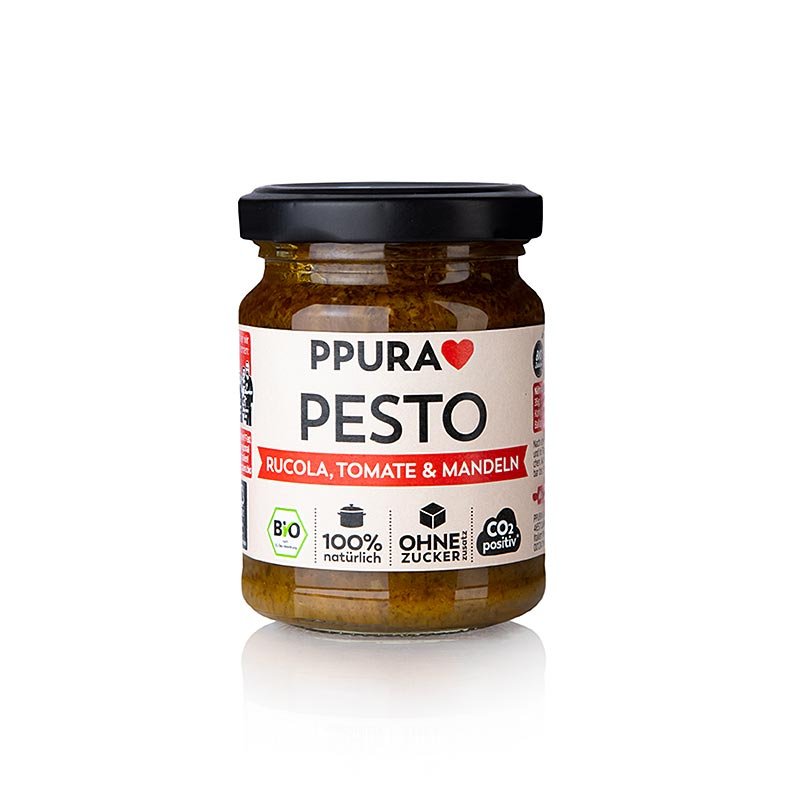 Ppura Pesto von Tomaten, Rucola & Mandeln, vegan, BIO, 120 g | Saucen, Suppen, Fonds | thungourmet