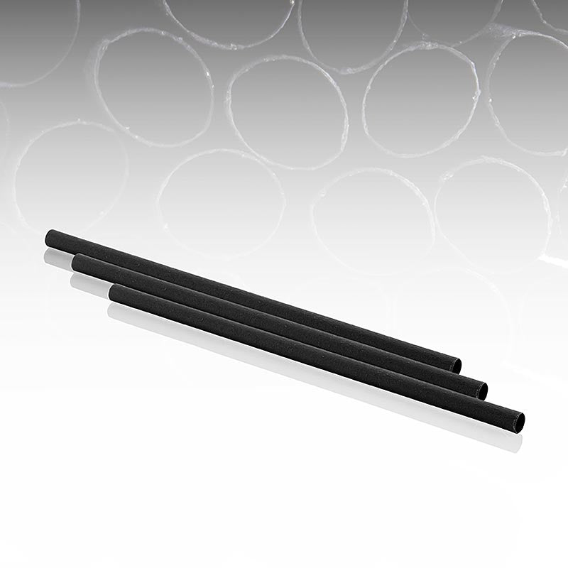 Natur Trinkhalme Black "Pomom", L 23cm, Ø 8mm, 200 St