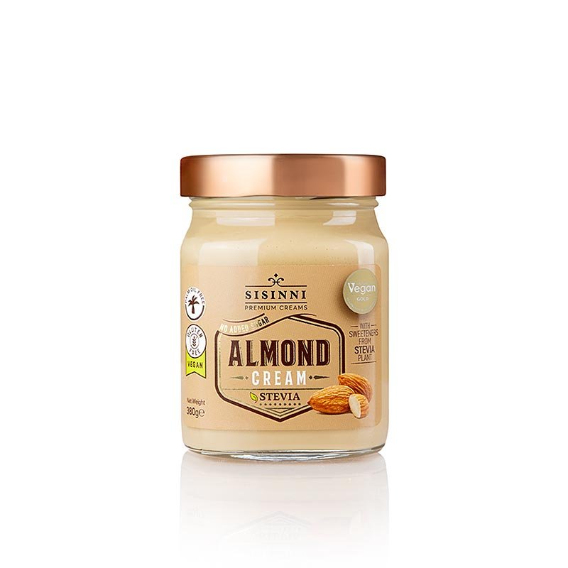 Crème d'amandes, avec stévia, Sisinni, 380 g | Pâtisseries, chocolats, snacks | thungourmet