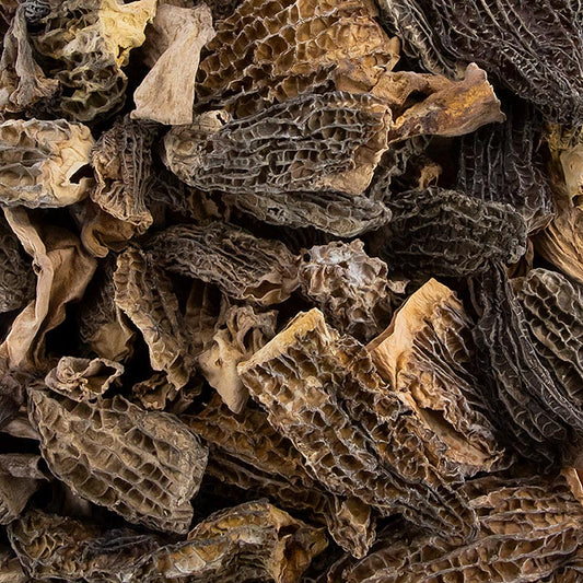 Morilles pointues brisées standard, 60% de têtes 40% de tiges, séchées, 100 g