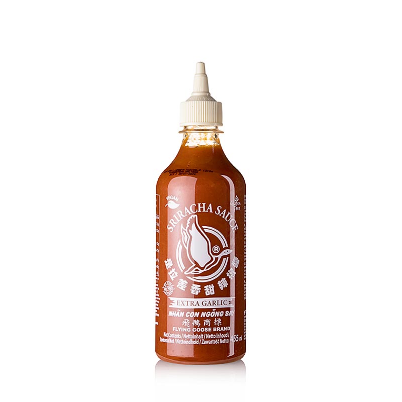 Salsa al peperoncino - Sriracha senza glutammato monosodico, piccante, con aglio, flacone Bottiglia, Flying Goose, 455 ml