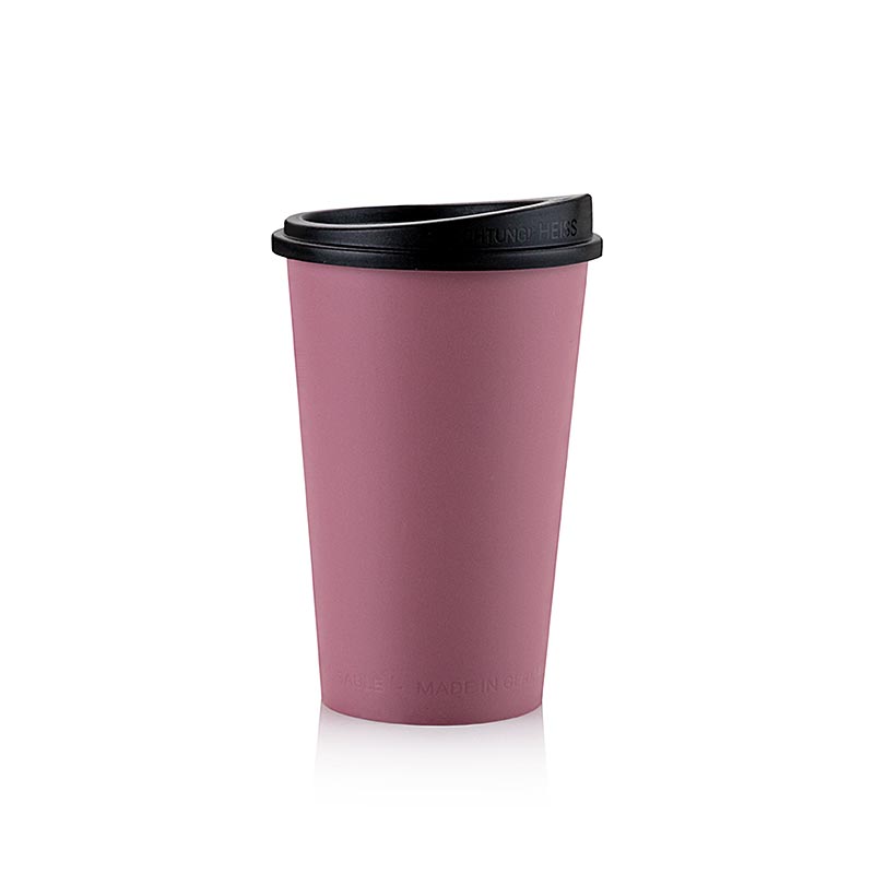 Mehrweg Kaffeebecher "ToGo", 300ml, Rot mit Deckel, 80 St