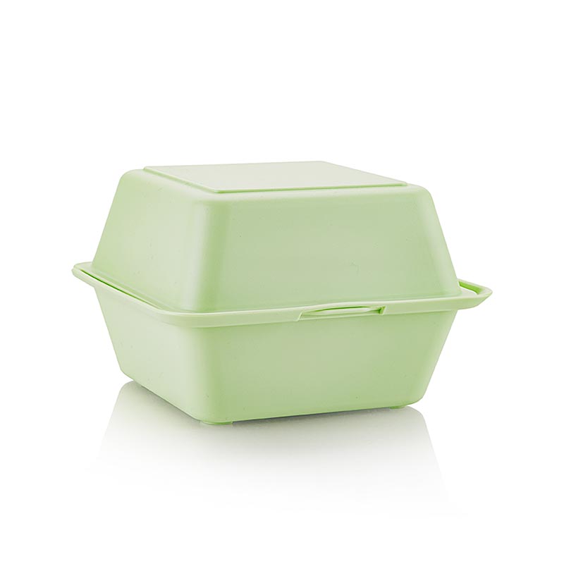 Mehrweg Take-Away Burgerbox, 157x157x104mm, Grün, 50 St
