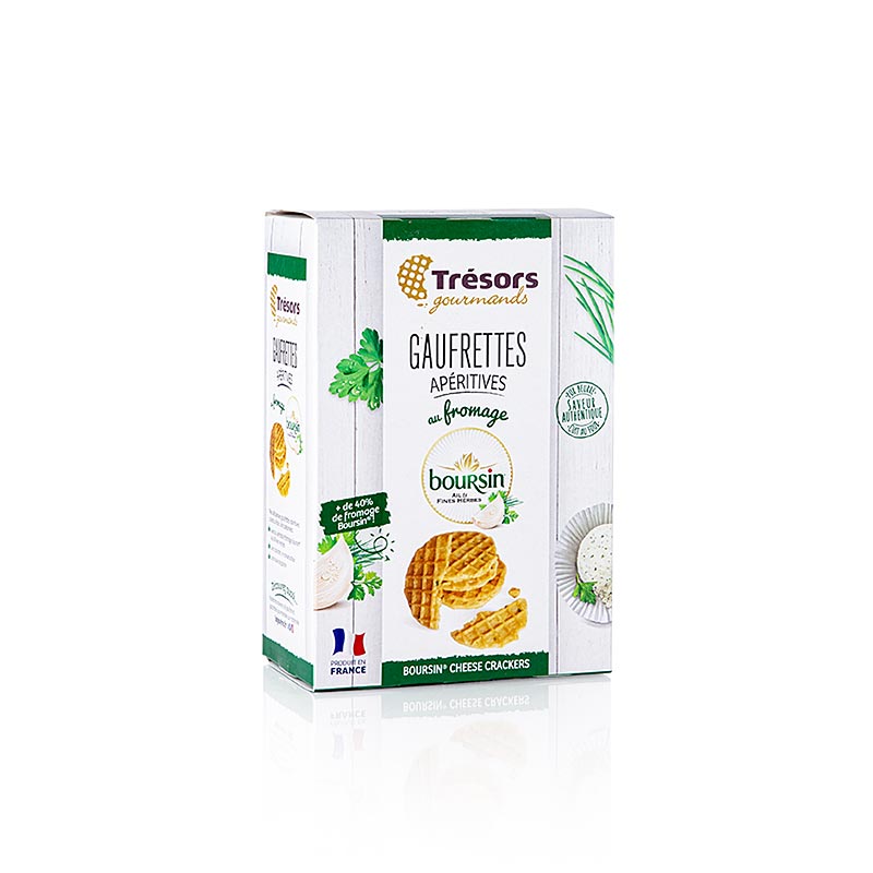 Barsnack Trésors- franz. Mini waffle con formaggio Boursin (crema di formaggio alle erbe), 60 g