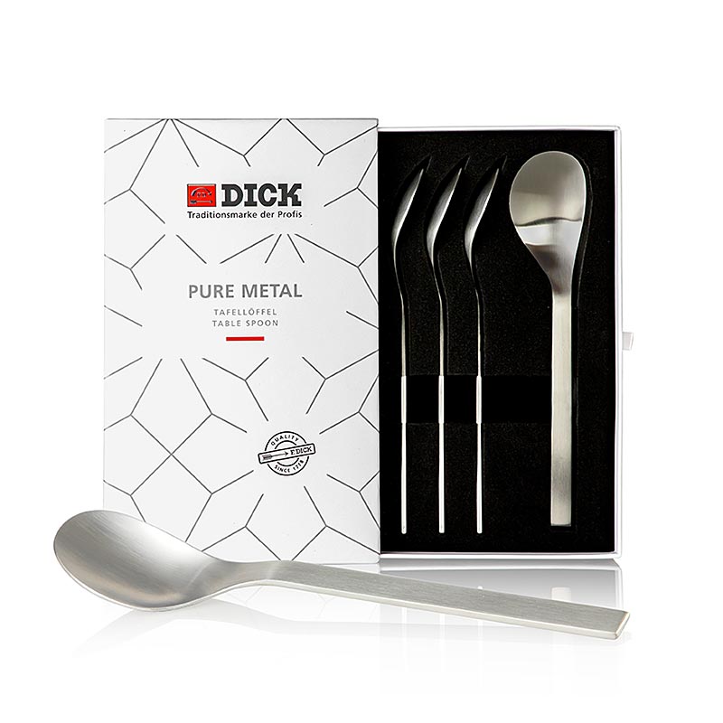 Set di coltello da bistecca e cucchiaio da tavola, Pure Metal, compatibile con il coltello da bistecca 59805, 4 pezzi